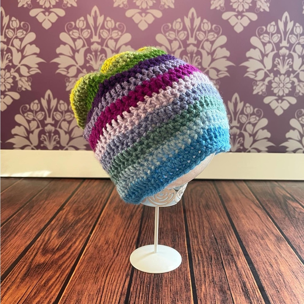Crochet Colorful Waves Slouch